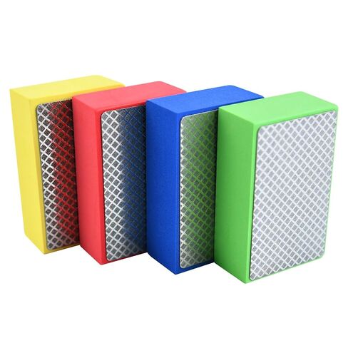 4PCS Diamond Hand Polishing Pads 60/100/200/400 Grit Diamond Sanding Pads Wet and Dry Sanding Block Foam Backing Tile Tools for Tile Glass Stone Marble Granite Ceramics Metal Grinding in Kuwait