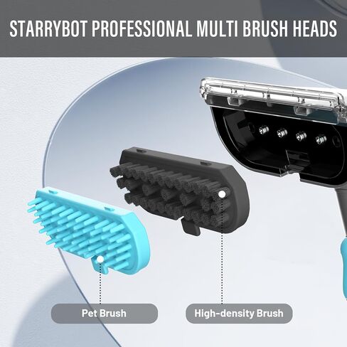 آلة تنظيف السجاد المحمولة Starrybot مع تقنية البخار والتدفئة، شفط قوي 18 كيلو باسكال مع أدوات متعددة الاستخدامات للحيوانات الأليفة والأريكة ومنظف البقع للسلالم/الأثاث/السجاد (رمادي) in Kuwait