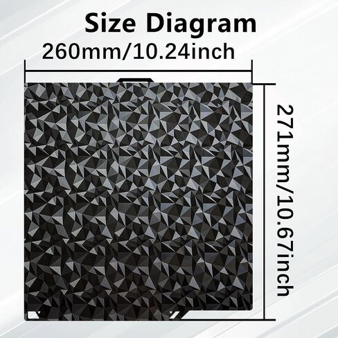 ألياف الكربون + سرير ساخن ماسي من أجل Elegoo Centauri Carbon Build Plate PEI Sheet 260X271mm مزدوج الجوانب أملس PLA لوحة تسخين منصة لـ Elegoo Centauri Carbon/Centauri Carbon 2(PET+PEO) in Kuwait