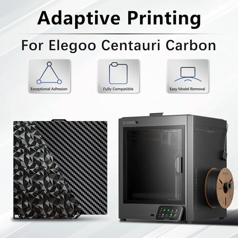 ألياف الكربون + سرير ساخن ماسي من أجل Elegoo Centauri Carbon Build Plate PEI Sheet 260X271mm مزدوج الجوانب أملس PLA لوحة تسخين منصة لـ Elegoo Centauri Carbon/Centauri Carbon 2(PET+PEO) in Kuwait