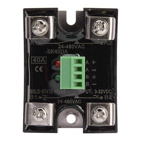 Solid State Relay Dual Channel DC Control Dual Channel AC Single Phase SSR 24-480VAC Solid State Relay 58 x 44 x 28mm(40A) in Kuwait