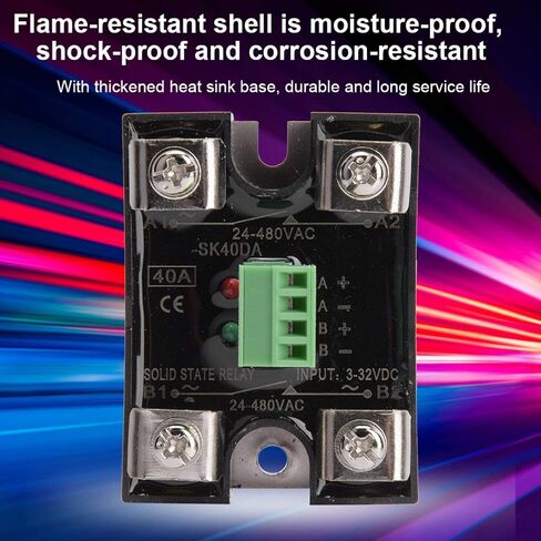 Solid State Relay Dual Channel DC Control Dual Channel AC Single Phase SSR 24-480VAC Solid State Relay 58 x 44 x 28mm(40A) in Kuwait
