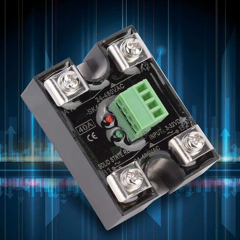 Solid State Relay Dual Channel DC Control Dual Channel AC Single Phase SSR 24-480VAC Solid State Relay 58 x 44 x 28mm(40A) in Kuwait