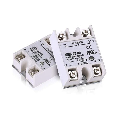 Hailege 2pcs SSR-25DA Solid State Relay Single Phase Semi-Conductor Relay Input 3-32V DC Output 24-380V AC in Kuwait