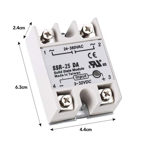 Hailege 2pcs SSR-25DA Solid State Relay Single Phase Semi-Conductor Relay Input 3-32V DC Output 24-380V AC in Kuwait