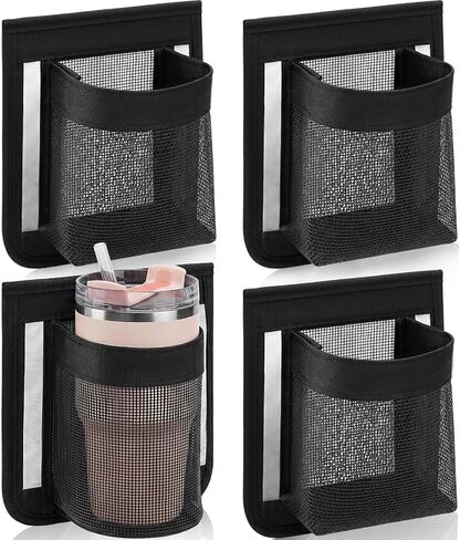 4 Pack Boat Storage Bags 6.5"x7.5" Self-adhesive Mesh Marine Organizer with Night Reflective Strips, Quick-dry Boat Accessories Storage Bag Cup Holder for Pontoon, Kayak, Rv, Fishing Boats in Kuwait