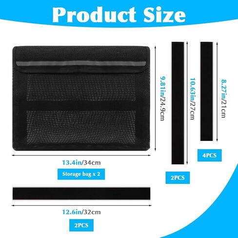 Self-Adhesive Storage Mesh Bag, 2 Packs Marine Reflective Flip-Top Storage Mesh Bag with Backup Hook&Loop, Universal Boat Caddy Organizer for Gloves,Tools,Tackle, Gear,13.4×9.8 in in Kuwait
