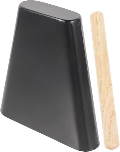 VICASKY 6 Inch Metal Cowbell with Wooden Stick, Handheld Cow Bell Musical Instrument for Drum Set, Band, Concert and Sporting Events in Kuwait