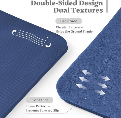 Foldable Yoga Mat Non Slip, Pilates Fitness Mats, 72" x 24" Extra Width ＆ Thick, Anti-Tear Exercise Mat with Carrying Strap and Bag, Workout Mats for Stretching,Yoga Studio,Gym or Home Workouts in Kuwait