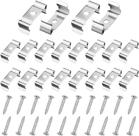 20 Pcs T5 Clip on Bracket Hooks for Fluorescent Lamp Fixtures with Screws to Prevent Sagging for LED Bulb Ceiling Lights in Kuwait