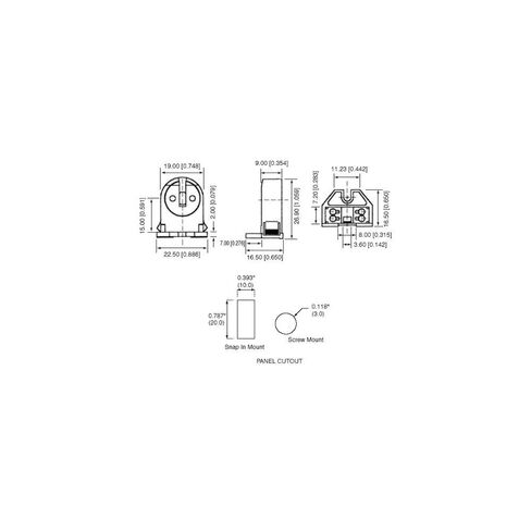 LH0847 Etlin Daniels FL622-L غير مصقول، قفل دوار، T5 دقيقة. مقبس Bipin مع ملاءمة دفع أو برغي للأسفل in Kuwait