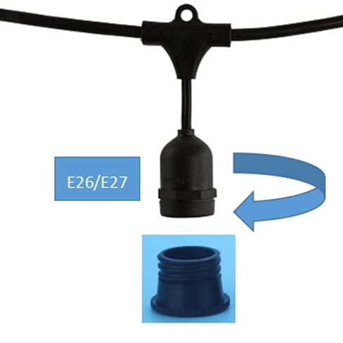 CHENJIN 10PCS E27 Recessed Lampholder Lampholder Plug Plastic Safety Cover 0.81 inch Recessed Bulb Holder for Patio Warehouse Garden Holiday Decoration Indoor Lighting Medium String Lights Black in Kuwait