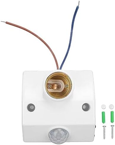 Motion Sensor E27 Lamp Holder, Automatic Motion Sensing, Intelligent Light Control, Easy Socket Design, Wide Application for Garage, Basement, Porch, Closets, Versatile in Kuwait
