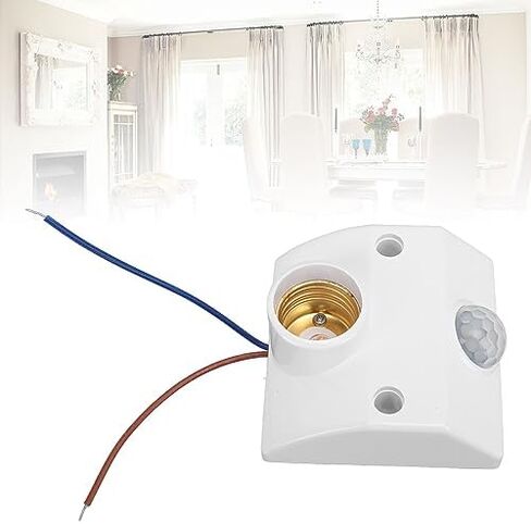 Motion Sensor E27 Lamp Holder, Automatic Motion Sensing, Intelligent Light Control, Easy Socket Design, Wide Application for Garage, Basement, Porch, Closets, Versatile in Kuwait