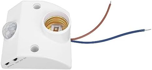 Motion Sensor E27 Lamp Holder, Automatic Motion Sensing, Intelligent Light Control, Easy Socket Design, Wide Application for Garage, Basement, Porch, Closets, Versatile in Kuwait