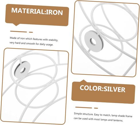 MAGICLULU Moon Shape Lampshade Frame Wire Replacement for Desk Lamps Table Lamp Shade Bracket Diy Metal Lamp Cage 8.89X6.49X1.96 Inch in Kuwait