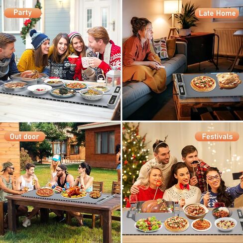 Warming Mat for Food, Extra Large 31.5'' x 15'', 450W Electric Food Warmers for Parties Buffet, Portable Warming Tray with 9 Levels Temperature Setting, 8s Fast Heat up in Kuwait