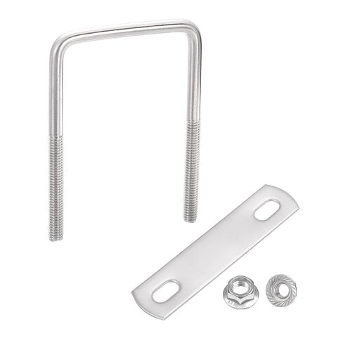 uxcell 4 Set 1-3/4" Inner Wide Square U Bolts, 2-15/16" Length 304 Stainless Steel U-Bolts with Flange Hexagon Nuts, Frame Plates for Trailer, Automotive, (45mm W x 75mm L) in Kuwait