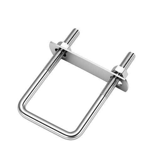 SOUJAP 12 PCS M8 Square U Bolts, M8 x 50mm x 100mm Stainless Steel U Clamp with Nuts, Bolt Plate and Washers for Industrial, Boat Trailer in Kuwait