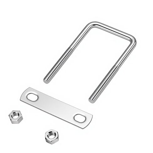 SOUJAP 12 PCS M8 Square U Bolts, M8 x 50mm x 100mm Stainless Steel U Clamp with Nuts, Bolt Plate and Washers for Industrial, Boat Trailer in Kuwait