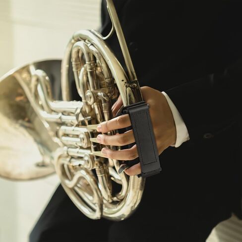 Cabilock French Horn Hand Guard Leather Strap Non-slip Instrument Pad Protector for Musicians with Pu Material Comfortable Hand Grip Accessory in Kuwait