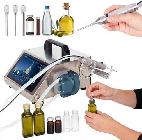 حشو سائل أوتوماتيكي 100 مل، آلة تعبئة الزجاجات الرقمية للزيوت العطرية والسوائل المسببة للتآكل، محرك متدرج دقيق، صغير الحجم ومحمول للمختبرات وورش العمل in Kuwait