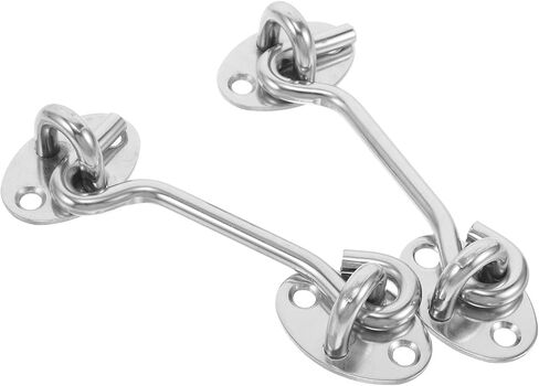 Gate Latch Hooks Enhanced Security with Sets Stainless Steel Cabin Hook Latch Heavy Duty Windproof Design for Gate Window Home and Boat in Kuwait