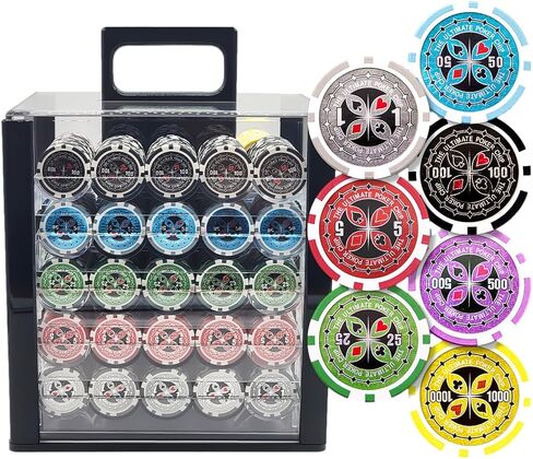 MRC 1000pcs Ultimate Laser Poker Chips Set with Acrylic Case Custom Build in Saudi Arabia