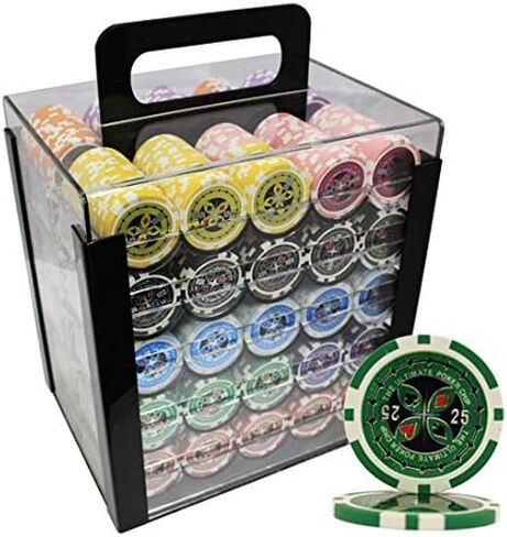 MRC 1000pcs Ultimate Laser Poker Chips Set with Acrylic Case Custom Build in Saudi Arabia