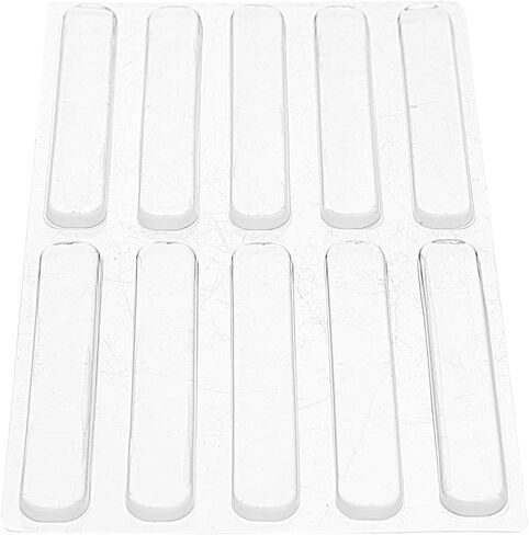 STOBAZA Silicone Door Knob Wall Protector Pads, Adhesive Doorknob Shield with Washable Soft Bumpers, 2 Sheets (6.3 X 1 X 0.3 Cm, 10 Pieces Each) for Home and Office Wall Damage Prevention in Kuwait