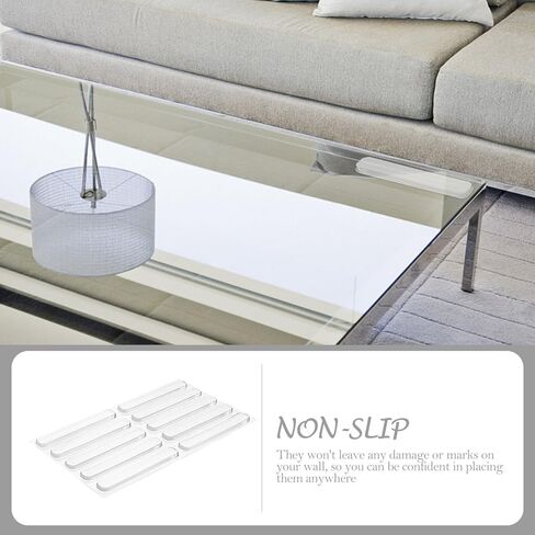 STOBAZA Silicone Door Knob Wall Protector Pads, Adhesive Doorknob Shield with Washable Soft Bumpers, 2 Sheets (6.3 X 1 X 0.3 Cm, 10 Pieces Each) for Home and Office Wall Damage Prevention in Kuwait
