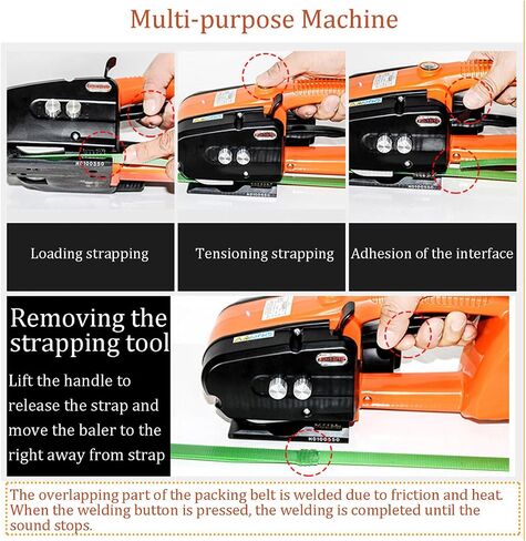 Electric Welding Strapping Machine,for PP&PET 13~16mm Strap Heavy Duty Pallet Packaging Strapping Tool Tensioner Sealer & Cutter Buckle Free Banding Baler in Saudi Arabia