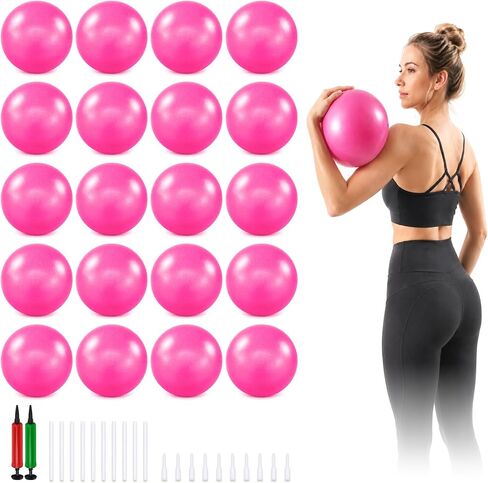 20 Pcs Bulk 9 Inch Small Exercise Ball, Mini Pilates Yoga Balls Anti Burst and Slip Resistant for Core Training, Stability, Balance and Physical Therapy at Gym, Studio in Kuwait