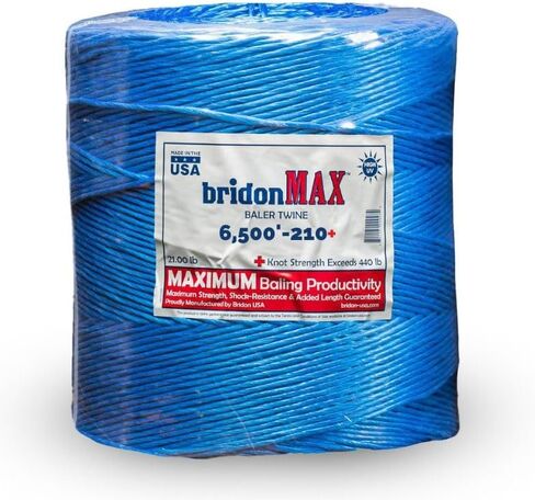 Bridon Max® Baler Twine WR210 × 6،500 ' - Trowing Premium Strength Twine - مصنوع في الولايات المتحدة الأمريكية - التخزين المؤقت للبال المربع الكبيرة in Kuwait