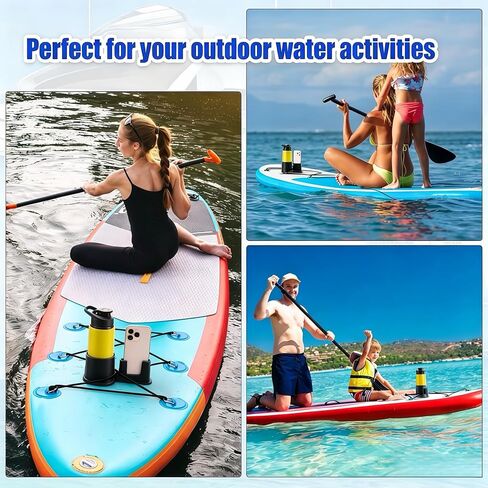 Paddle Board Cup Holder, Kayak Cup Holder, 2 in 1 Drink & Phone Holder, Paddle Board Accessories & Kayak Accessories for SUP, Canoe, Surfboard and Boat（Black） in Kuwait