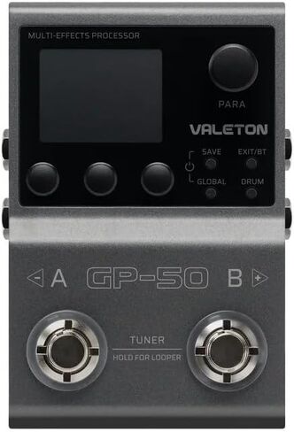 Valeton GP-50 SnapTone Multi-Effects Processor Pedal, IR Loader & Neural Amp Modeler, USB Interface, Drum Machine, Looper, Bluetooth, 100+ FX, Patches with Tonebird and MXR TRS Patch Cable Bundle in Kuwait