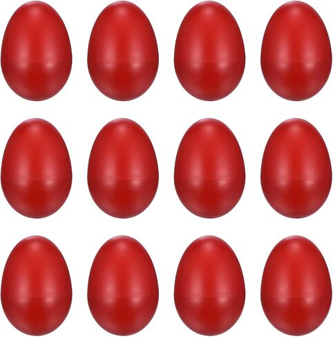 MECCANIXITY 12 Pcs Egg Shakers, Plastic Musical Eggs Maracas Hand Percussion Instruments for DIY Painting Music Learning Easter Party Performance, Pink in Saudi Arabia