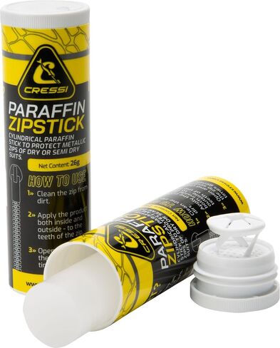 Cressi Paraffin Zipstick - مادة تشحيم بسحاب لبدلات الغوص والبدلات الجافة والعتاد الخارجي | الشمع المضاد للاحتكاك للسحابات المعدنية | يحمي من الصدأ والتآكل والتآكل in Kuwait