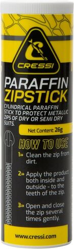 Cressi Paraffin Zipstick - مادة تشحيم بسحاب لبدلات الغوص والبدلات الجافة والعتاد الخارجي | الشمع المضاد للاحتكاك للسحابات المعدنية | يحمي من الصدأ والتآكل والتآكل in Kuwait