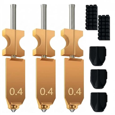 قم بترقية 3PK 0.4 مم AD5X Hotend لفوهة Falshforge AD5X، فوهة سريعة الفك من الفولاذ المقوى عالية السرعة 32 مم³/ثانية، مع 3 قطع من جوارب السيليكون وقطعتين من ممسحات الفوهة، ملحق طابعة ثلاثية الأبعاد in Kuwait