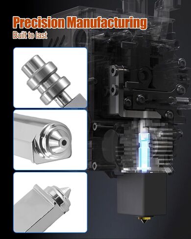 فوهات فولاذية صلبة مدمجة 0.25 مم 0.4 مم 0.6 مم 0.8 مم تناسب طابعة Anycubic Kobra X Combo ثلاثية الأبعاد، 4 قطع فوهة Hotend رأس طباعة عالي السرعة وتدفق عالي in Kuwait