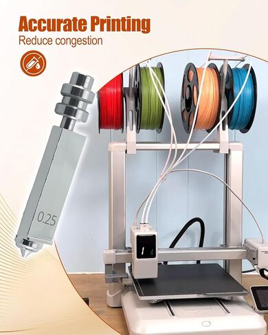 فوهات فولاذية صلبة مدمجة 0.25 مم 0.4 مم 0.6 مم 0.8 مم تناسب طابعة Anycubic Kobra X Combo ثلاثية الأبعاد، 4 قطع فوهة Hotend رأس طباعة عالي السرعة وتدفق عالي in Kuwait