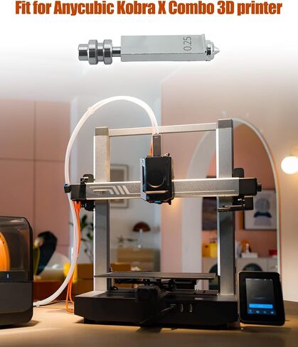 فوهات فولاذية صلبة مدمجة 0.25 مم 0.4 مم 0.6 مم 0.8 مم تناسب طابعة Anycubic Kobra X Combo ثلاثية الأبعاد، 4 قطع فوهة Hotend رأس طباعة عالي السرعة وتدفق عالي in Kuwait