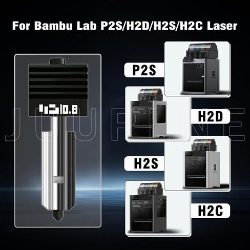 2PK 0.8 مم طباعة فائقة السرعة لـ Bambu Lab P2S/X2D/H2D/H2C/H2S/A1 فوهة فولاذية صلبة، مقاومة للاهتراء ومقاومة للانسداد، أفضل للأجزاء الوظيفية، لفوهة Bambu P2S X2D in Kuwait
