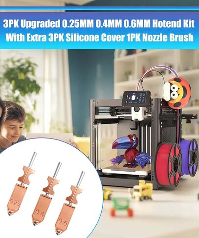 Upgraded 0.25MM 0.4MM 0.6MM Hotend Kit for Flashforge AD5X Quick-Detachable Nozzle, Support 300°C High Temperature and 600mm/s Print Speed, with Extra Silicone Cover Nozzle Brush, 3D Printer Part ﻿ in Saudi Arabia
