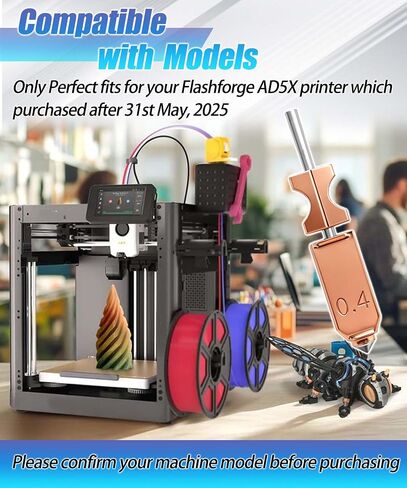 Upgraded 0.25MM 0.4MM 0.6MM Hotend Kit for Flashforge AD5X Quick-Detachable Nozzle, Support 300°C High Temperature and 600mm/s Print Speed, with Extra Silicone Cover Nozzle Brush, 3D Printer Part ﻿ in Saudi Arabia