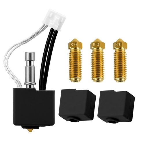 Kobra S1/S1 Combo 3D Printer Extruder 0.4mm Hotend kit with 0.2mm/0.6mm/0.8mm Quick Swap Brass Nozzle and 2x Silicone Sock Compatible with ANYCUBIC Kobra S1/ S1 Combo 3D Printers (Brass) in Kuwait