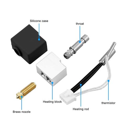Kobra S1/S1 Combo 3D Printer Extruder 0.4mm Hotend kit with 0.2mm/0.6mm/0.8mm Quick Swap Brass Nozzle and 2x Silicone Sock Compatible with ANYCUBIC Kobra S1/ S1 Combo 3D Printers (Brass) in Kuwait