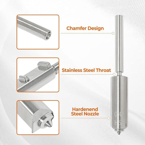 4 Pack 0.4MM 0.6MM Integrated Hardened Steel Nozzles Compatible with Kobra S1 Max Combo 3D Printer, High Flow Quick‑Swap Hot End Print Head Nozzles for 3D Printer in Kuwait