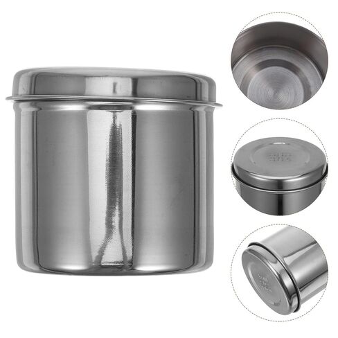 304 Stainless Steel Unguent Jar 9cm Thickened Iodophor Resistant Container Cotton Ball Holder for Clinic and Household Use in Kuwait
